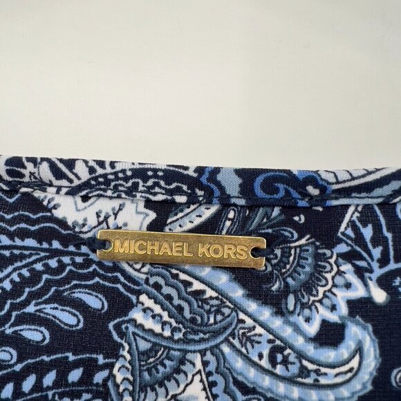 Michael Kors Plus Arabesque Paisley Navy Blue Sleeveless Maxi Sun Dress 2X NWT - Picture 10 of 13